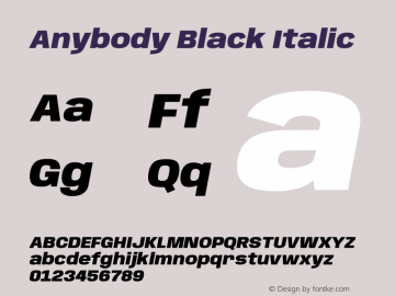 Anybody Black Italic Version 1.111图片样张