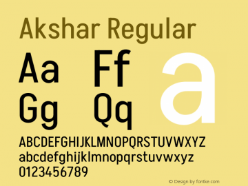 Akshar Regular Version 1.000图片样张