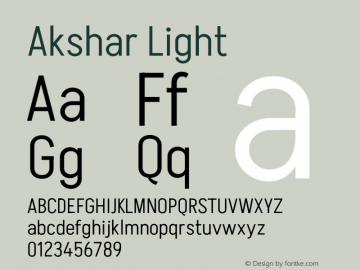 Akshar Light Version 1.000图片样张