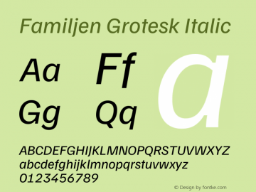 Familjen Grotesk Italic Version 2.000图片样张
