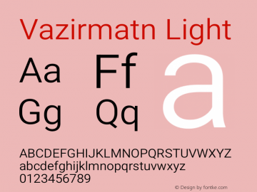 Vazirmatn Light Version 32.102图片样张