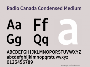 Radio Canada Condensed Medium Version 2.100图片样张