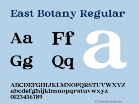 East Botany Version 1.00;April 28, 2022;FontCreator 13.0.0.2683 32-bit图片样张