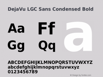 DejaVu LGC Sans Condensed Bold Version 2.11 Font Sample