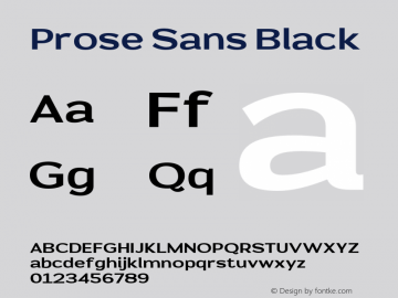 Prose Sans Black Version 1.000;hotconv 1.0.109;makeotfexe 2.5.65596图片样张