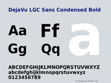 DejaVu LGC Sans Condensed Bold Version 2.14 Font Sample