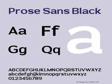 Prose Sans Black Version 1.000图片样张