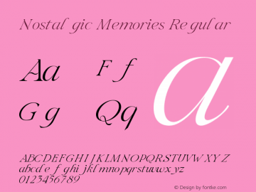 NostalgicMemories-Italic1 Version 1.000图片样张
