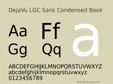 DejaVu LGC Sans Condensed Book Version 2.14 Font Sample