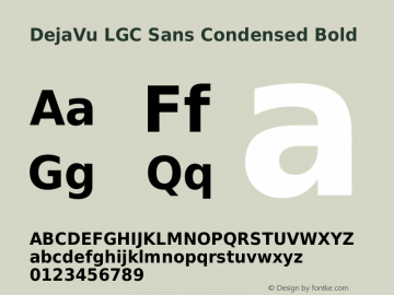 DejaVu LGC Sans Condensed Bold Version 2.15 Font Sample