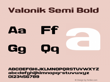 Valonik-SemiBold Version 1.000图片样张