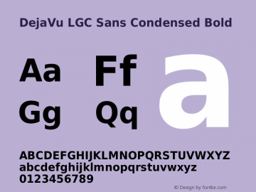 DejaVu LGC Sans Condensed Bold Version 2.17 Font Sample