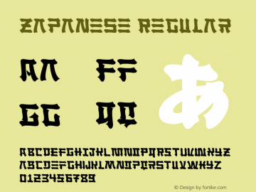 Zapanese Version 1.00;April 19, 2022;FontCreator 11.5.0.2430 32-bit图片样张