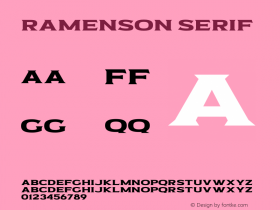 Ramenson Serif Version 1.000;hotconv 1.0.109;makeotfexe 2.5.65596图片样张