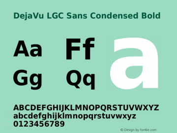DejaVu LGC Sans Condensed Bold Version 2.23 Font Sample