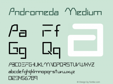 Andromeda Medium Version 001.000 Font Sample