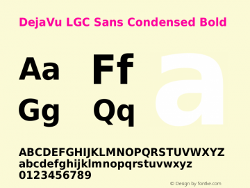 DejaVu LGC Sans Condensed Bold Version 2.24 Font Sample