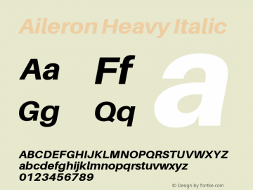 Aileron Heavy Italic Version 1.102;PS 001.102;hotconv 1.0.70;makeotf.lib2.5.58329图片样张