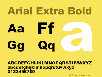 Arial Extra Bold Version 2.00图片样张