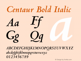 Centaur Bold Italic Version 2.045;PS 002.000;hotconv 1.0.51;makeotf.lib2.0.18671图片样张