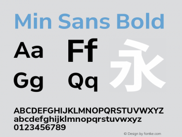 Min Sans Bold Version 0.006;FEAKit 1.0图片样张