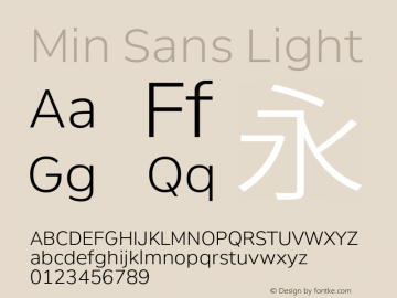 Min Sans Light Version 0.006;FEAKit 1.0图片样张