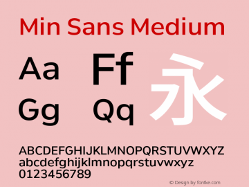 Min Sans Medium Version 0.006;FEAKit 1.0图片样张