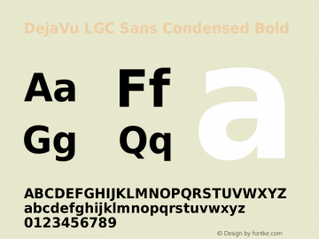 DejaVu LGC Sans Condensed Bold Version 2.27 Font Sample