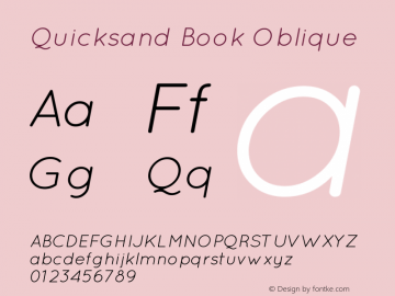 QuicksandBookOblique-Regular 001.000图片样张