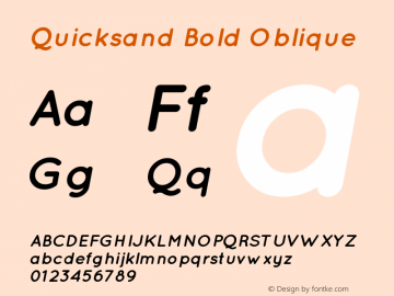 QuicksandBoldOblique-Regular Version 001.001图片样张