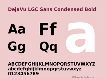 DejaVu LGC Sans Condensed Bold Version 2.28 Font Sample