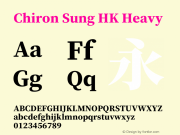 Chiron Sung HK H Version 1.000;hotconv 1.0.118;makeotfexe 2.5.65603图片样张