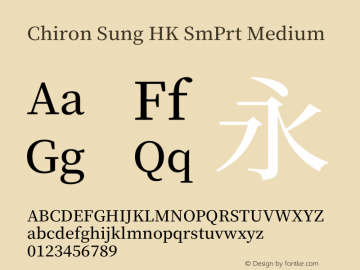 Chiron Sung HK SmPrt M Version 1.000;hotconv 1.0.118;makeotfexe 2.5.65603图片样张