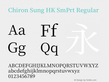 Chiron Sung HK SmPrt Version 1.000;hotconv 1.0.118;makeotfexe 2.5.65603图片样张