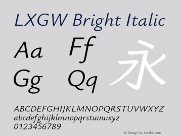 LXGW Bright Italic Version 0.021图片样张