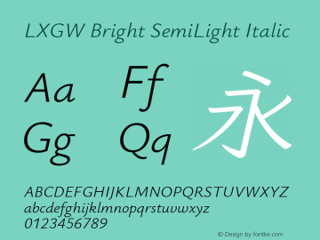 LXGW Bright SemiLight Italic Version 0.021图片样张