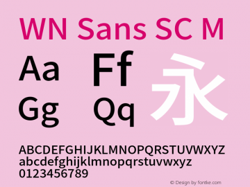 WN Sans SC M Version 1.004;hotconv 1.0.118;makeotfexe 2.5.65603图片样张
