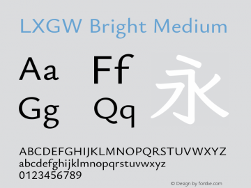 LXGW Bright Medium Version 0.003;hotconv 1.0.109;makeotfexe 2.5.65596图片样张