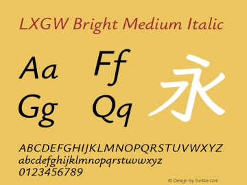 LXGW Bright Medium Italic Version 0.021图片样张