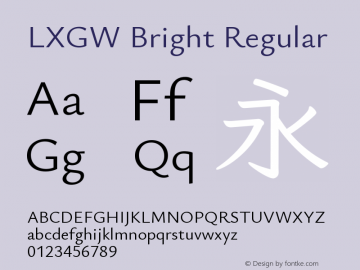 LXGW Bright Regular Version 0.021图片样张