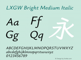 LXGW Bright Medium Italic Version 1.20图片样张