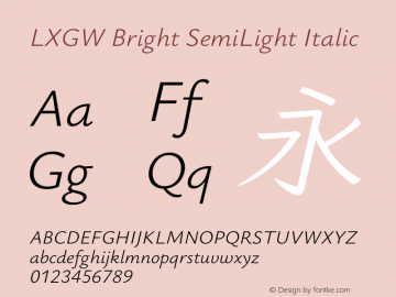 LXGW Bright SemiLight Italic Version 1.20图片样张