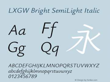 LXGW Bright SemiLight Italic Version 1.20图片样张