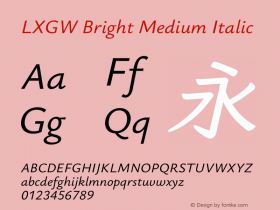 LXGW Bright Medium Italic Version 1.21图片样张