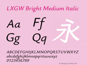 LXGW Bright Medium Italic Version 1.211图片样张