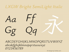 LXGW Bright SemiLight Italic Version 1.211图片样张