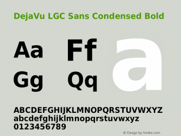 DejaVu LGC Sans Condensed Bold Version 2.33 Font Sample