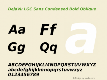 DejaVu LGC Sans Condensed Bold Oblique Version 2.35图片样张