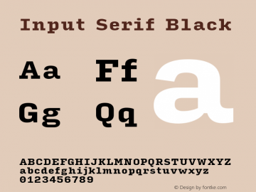 InputSerif Black Version 0.000;PS 0.0;hotconv 1.0.72;makeotf.lib2.5.5900; ttfautohint (v0.9)图片样张