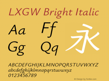 LXGW Bright Italic Version 1.220图片样张